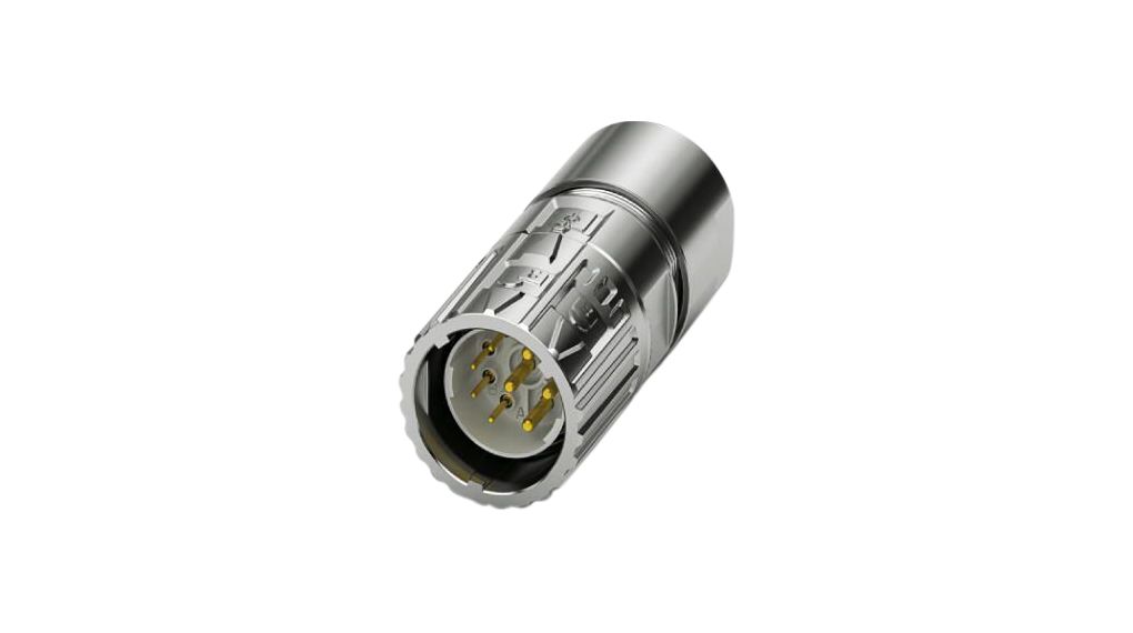 Rundsteckverbinder, M23, Stecker, Gerade, Pole - 8, Crimp, Kabelhalterung